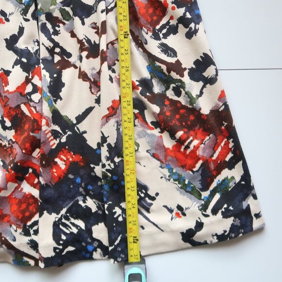Maeve Anthropologie Artsy Abstract Print Fit & Flare Dress Tencel Stretch S - Picture 14 of 16